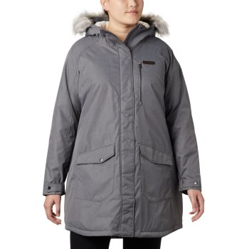 Columbia Suttle Mountain Long Insulated Plus Size, Chamarras Grises Para Mujer | 786021-XYV